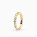 Bezel Set Three-Quarters Round Diamond Wedding Band