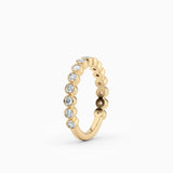 Bezel Set Three-Quarters Round Diamond Wedding Band