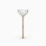 Sarah | Radiant Solitaire Engagement Ring with Pave Band
