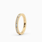 Beaded Round & Baguette Diamond Wedding Band
