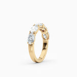 Oval Diamond Four Stone Wedding Band