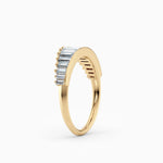 Descending Tiara Baguette Wedding Band