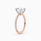 Sarah | Cushion Solitaire Engagement Ring with Pave Band