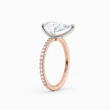 Sarah | Pear Solitaire Engagement Ring with Pave Band
