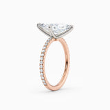 Sarah | Marquise Solitaire Engagement Ring with Pave Band