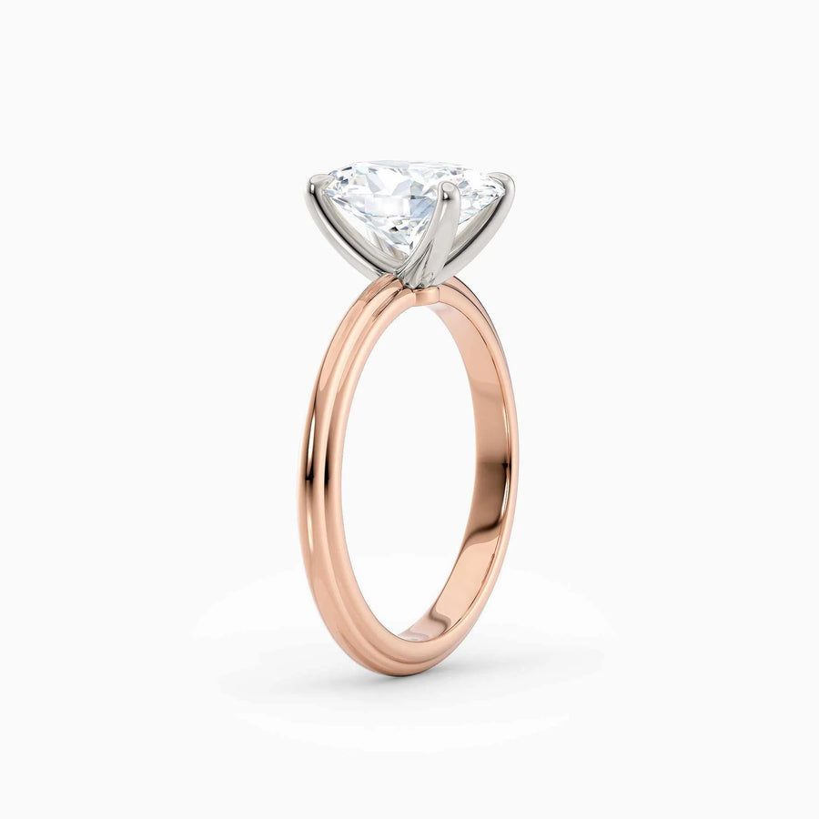 Abby | Oval Solitaire Tapered Band Engagement Ring