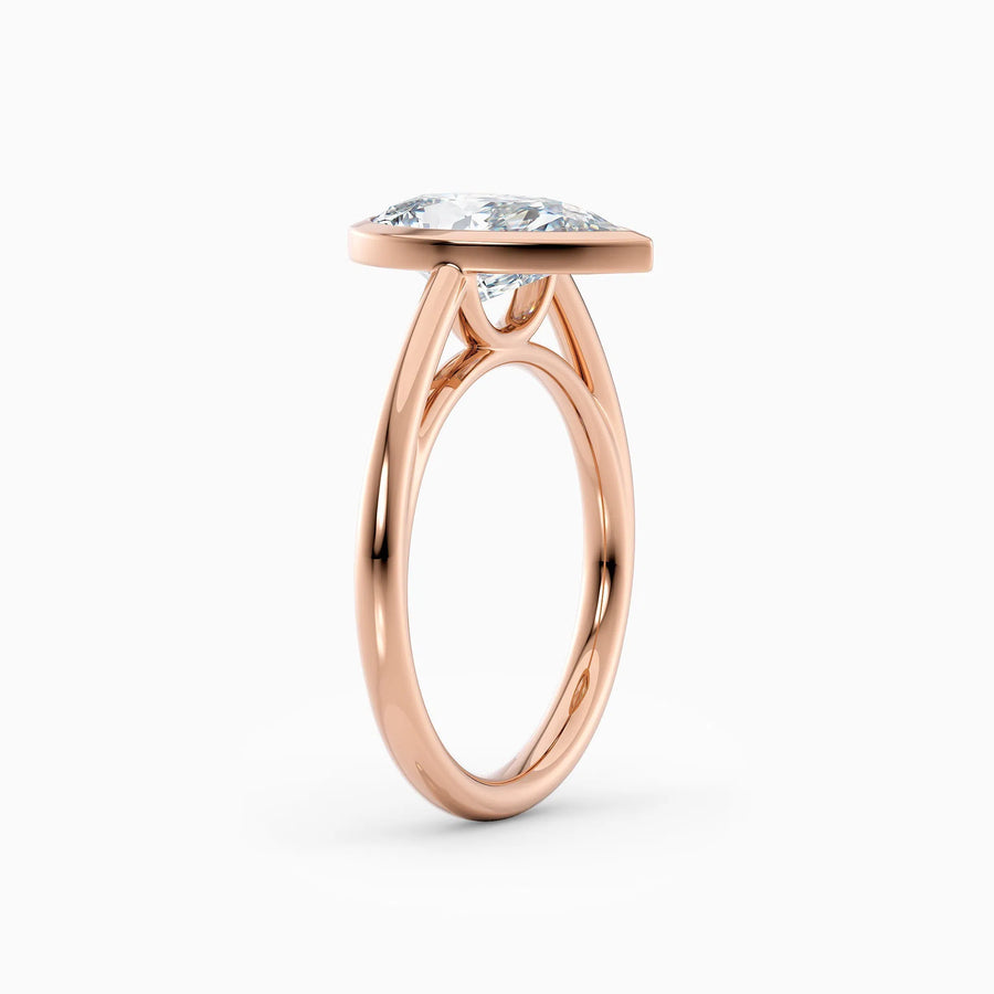 Winnie | Cathedral Pear Bezel Engagement Ring