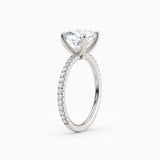 Sarah | Cushion Solitaire Engagement Ring with Pave Band