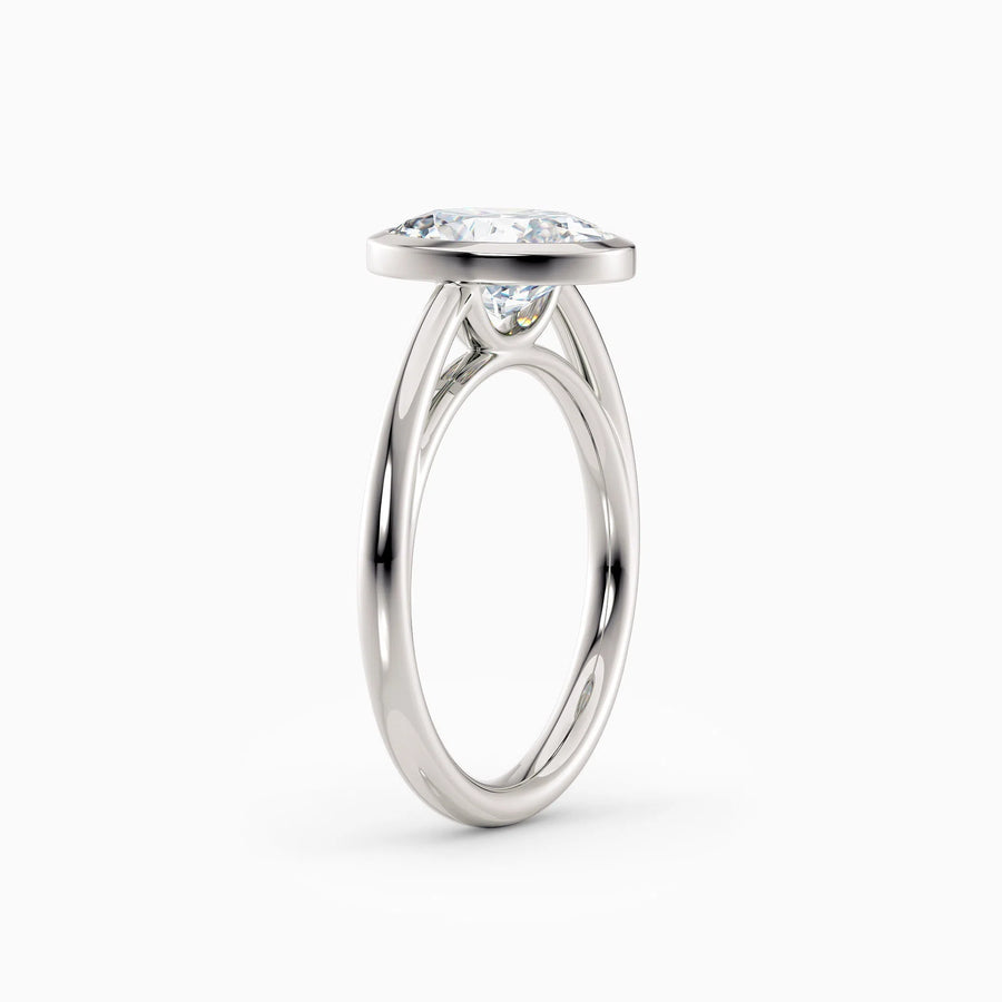 Winnie | Cathedral Oval Bezel Engagement Ring