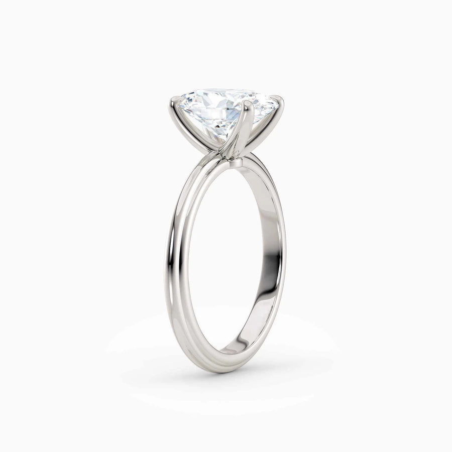 Abby | Oval Solitaire Tapered Band Engagement Ring