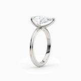 Abby | Pear Solitaire Tapered Band Engagement Ring