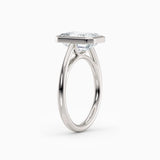 Winnie | Cathedral Emerald Bezel Engagement Ring