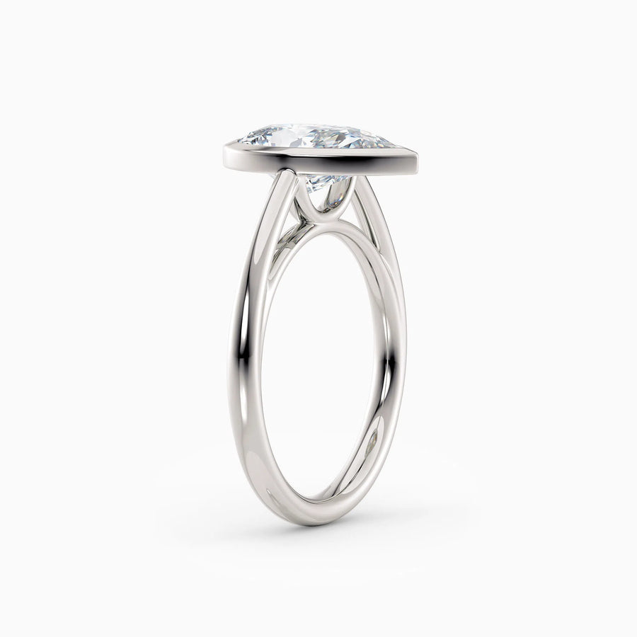 Winnie | Cathedral Pear Bezel Engagement Ring