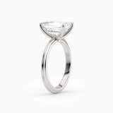 Abby | Emerald Solitaire Tapered Band Engagement Ring