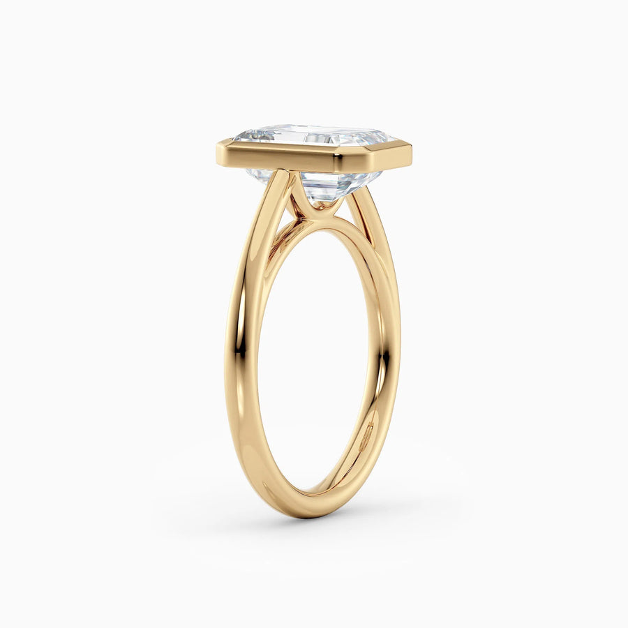 Winnie | Cathedral Emerald Bezel Engagement Ring