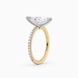 Sarah | Marquise Solitaire Engagement Ring with Pave Band