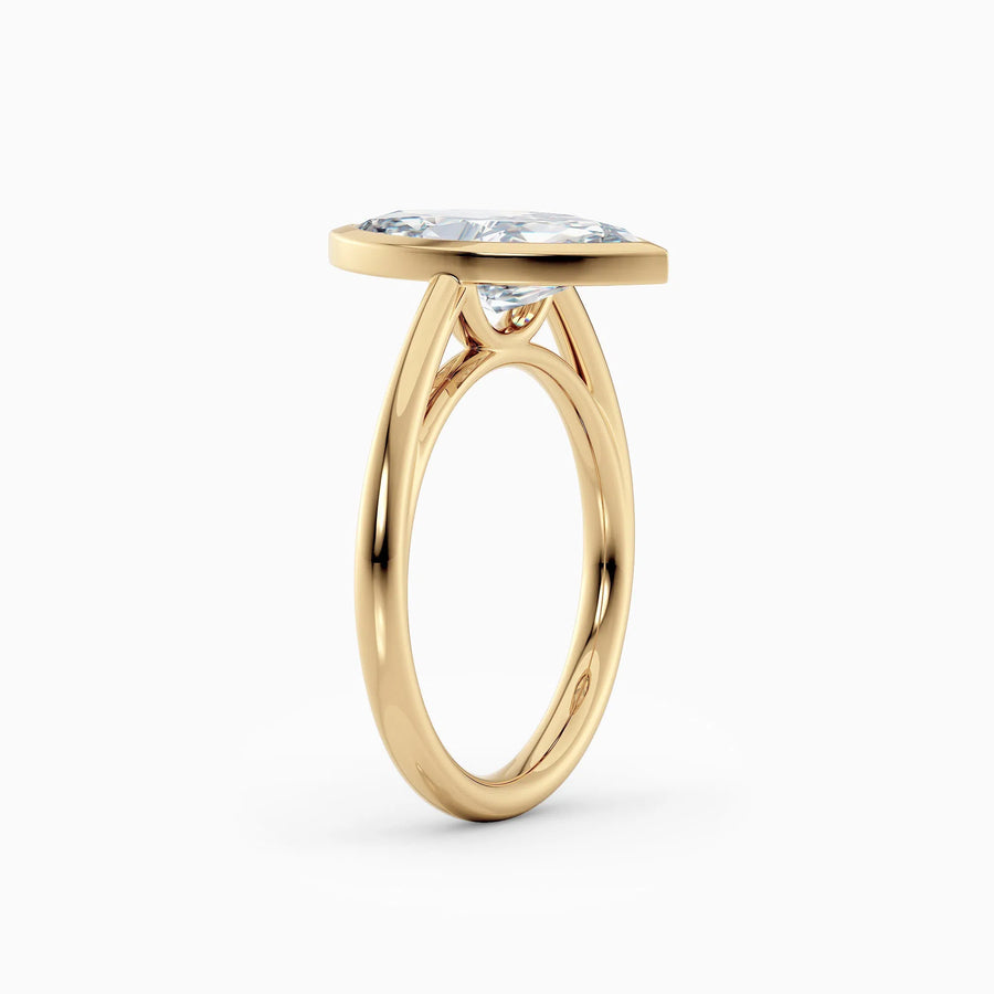 Winnie | Cathedral Marquise Bezel Engagement Ring