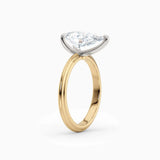 Abby | Pear Solitaire Tapered Band Engagement Ring