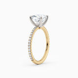 Sarah | Cushion Solitaire Engagement Ring with Pave Band