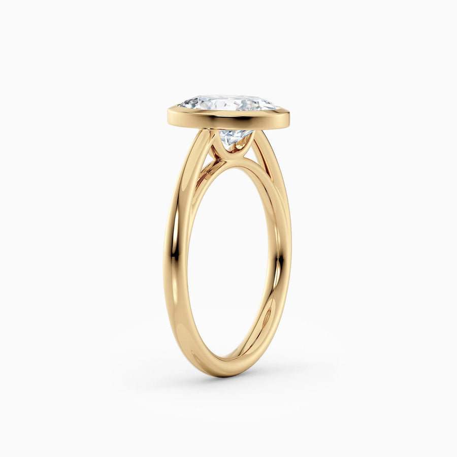 Winnie | Cathedral Oval Bezel Engagement Ring