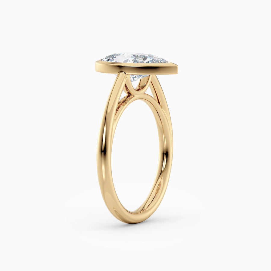 Winnie | Cathedral Pear Bezel Engagement Ring