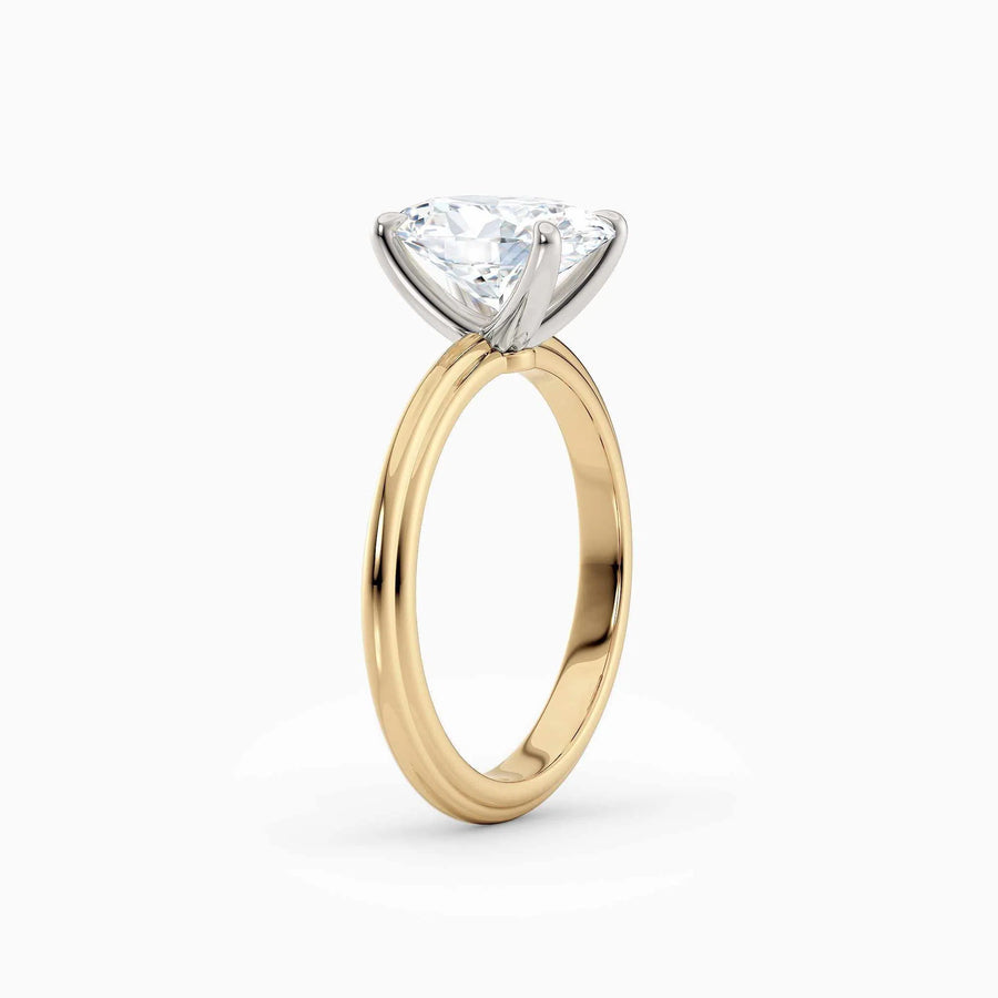 Abby | Oval Solitaire Tapered Band Engagement Ring