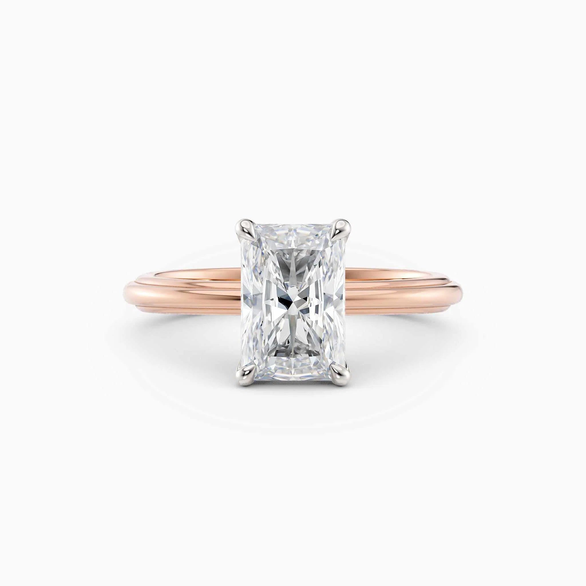 Abby | Radiant Solitaire Tapered Band Engagement Ring