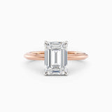 Abby | Emerald Solitaire Tapered Band Engagement Ring