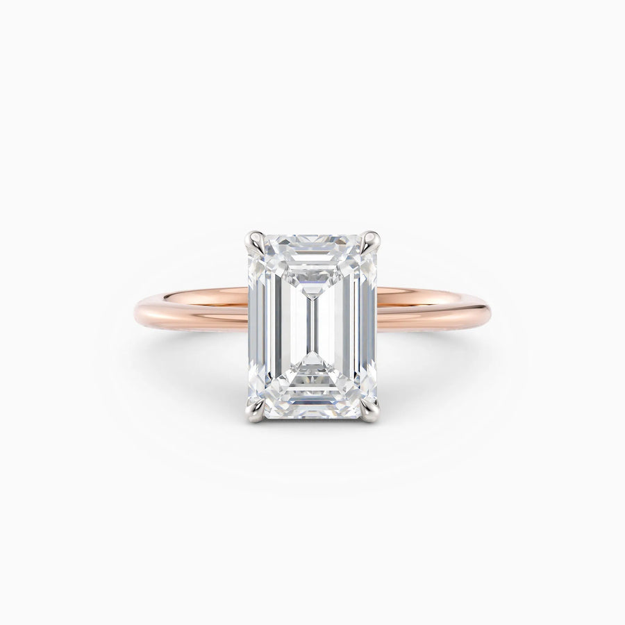 Lolo | Thin Emerald Cut Solitaire Engagement Ring