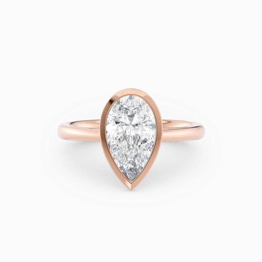 Winnie | Cathedral Pear Bezel Engagement Ring