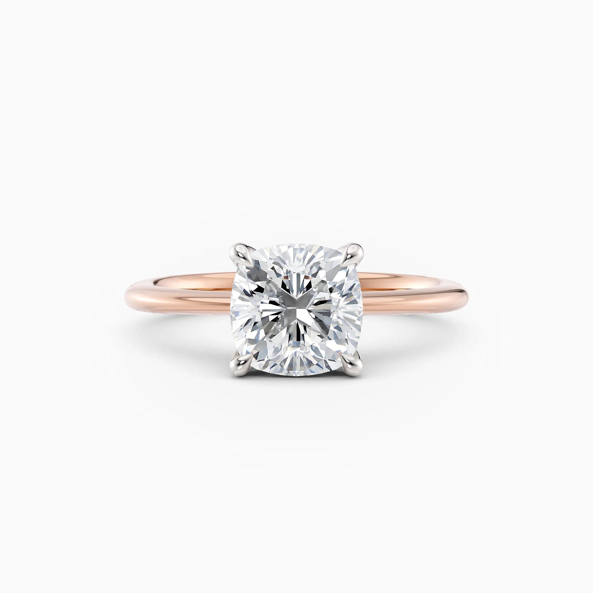 Lolo | Thin Cushion Cut Solitaire Engagement Ring