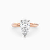 Abby | Pear Solitaire Tapered Band Engagement Ring