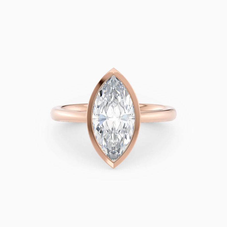 Winnie | Cathedral Marquise Bezel Engagement Ring