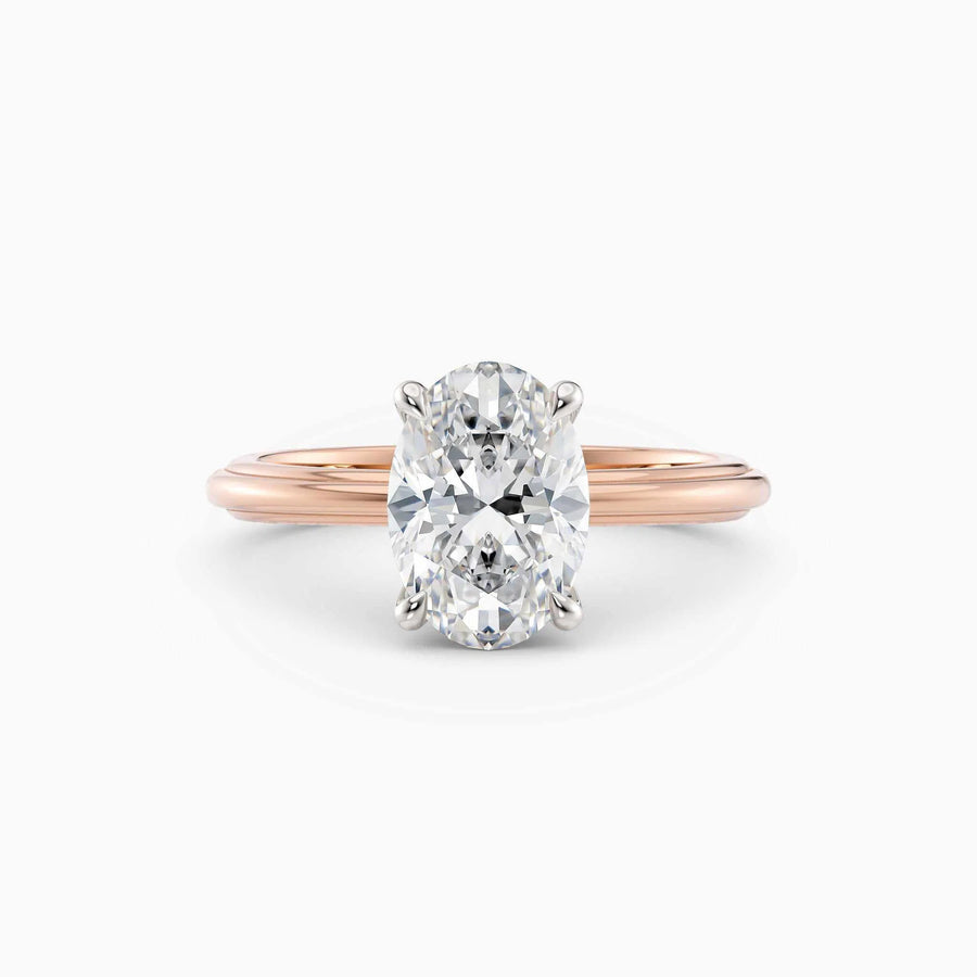 Abby | Oval Solitaire Tapered Band Engagement Ring