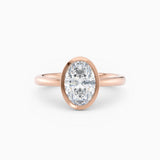 Winnie | Cathedral Oval Bezel Engagement Ring
