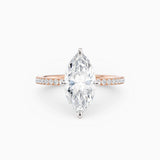 Sarah | Marquise Solitaire Engagement Ring with Pave Band