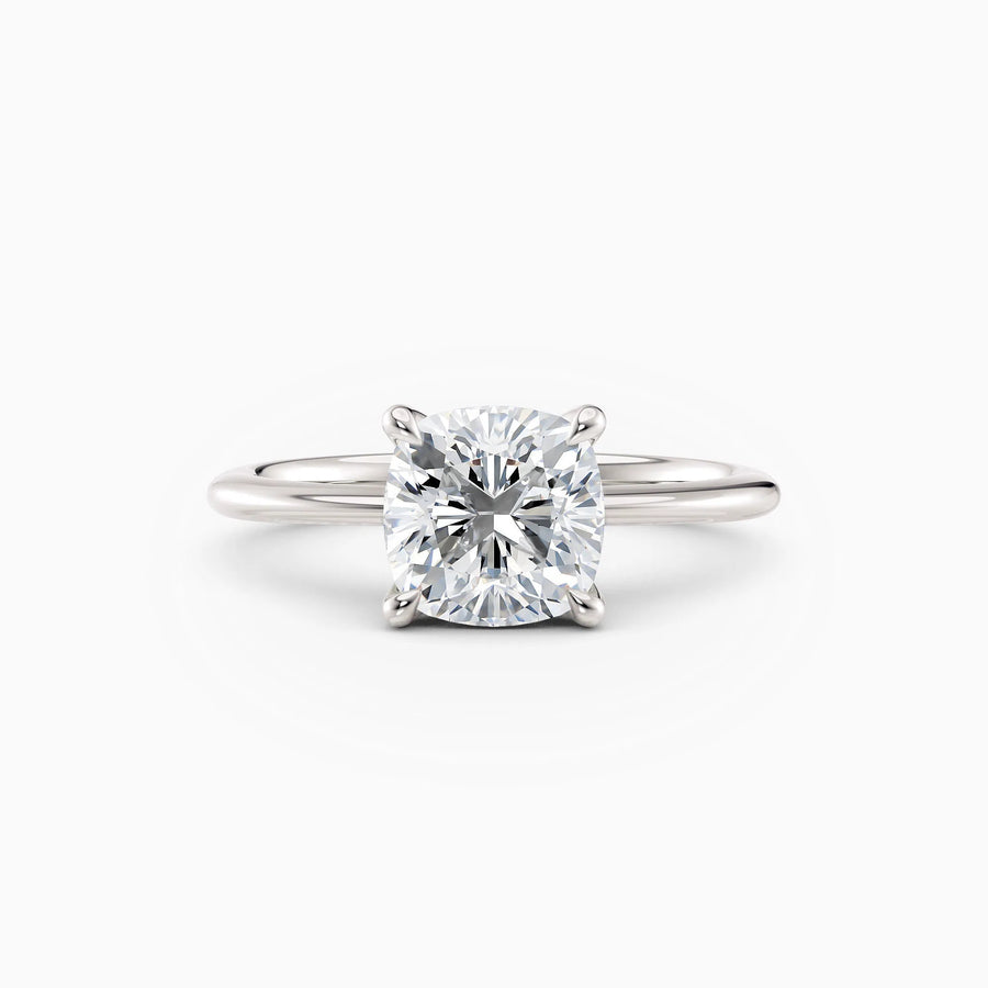 Lolo | Thin Cushion Cut Solitaire Engagement Ring