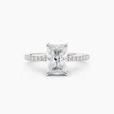Sarah | Radiant Solitaire Engagement Ring with Pave Band