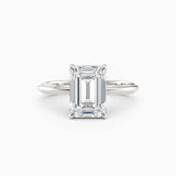 Abby | Emerald Solitaire Tapered Band Engagement Ring