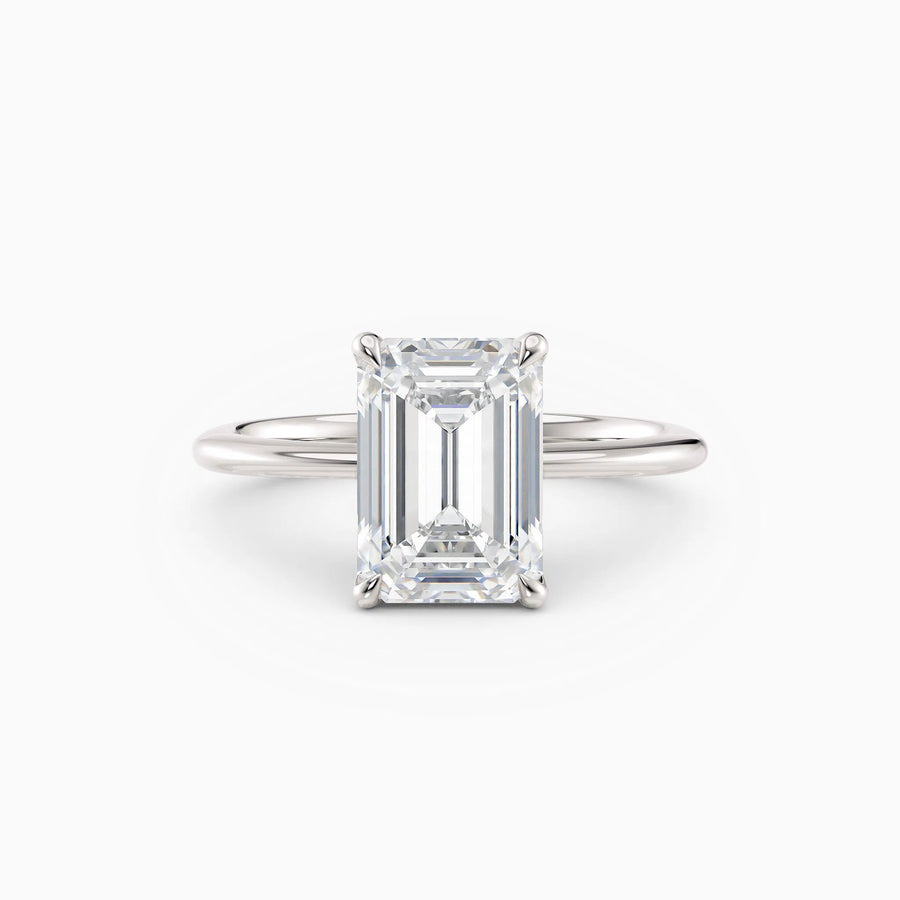 Lolo | Thin Emerald Cut Solitaire Engagement Ring