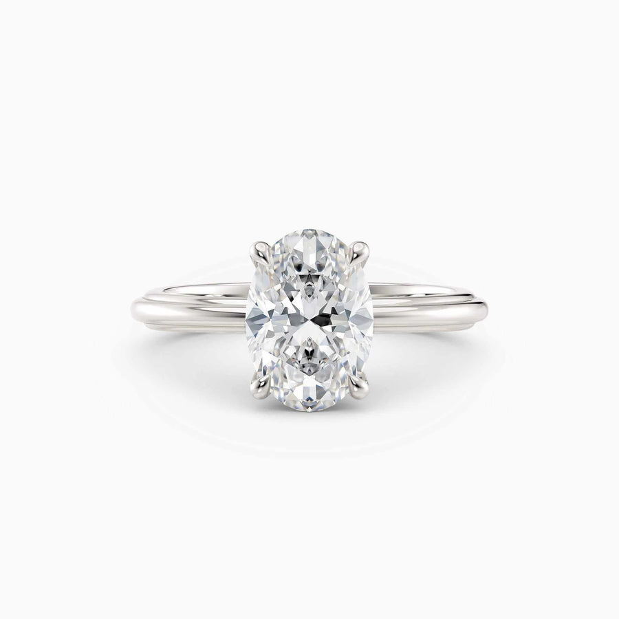 Abby | Oval Solitaire Tapered Band Engagement Ring