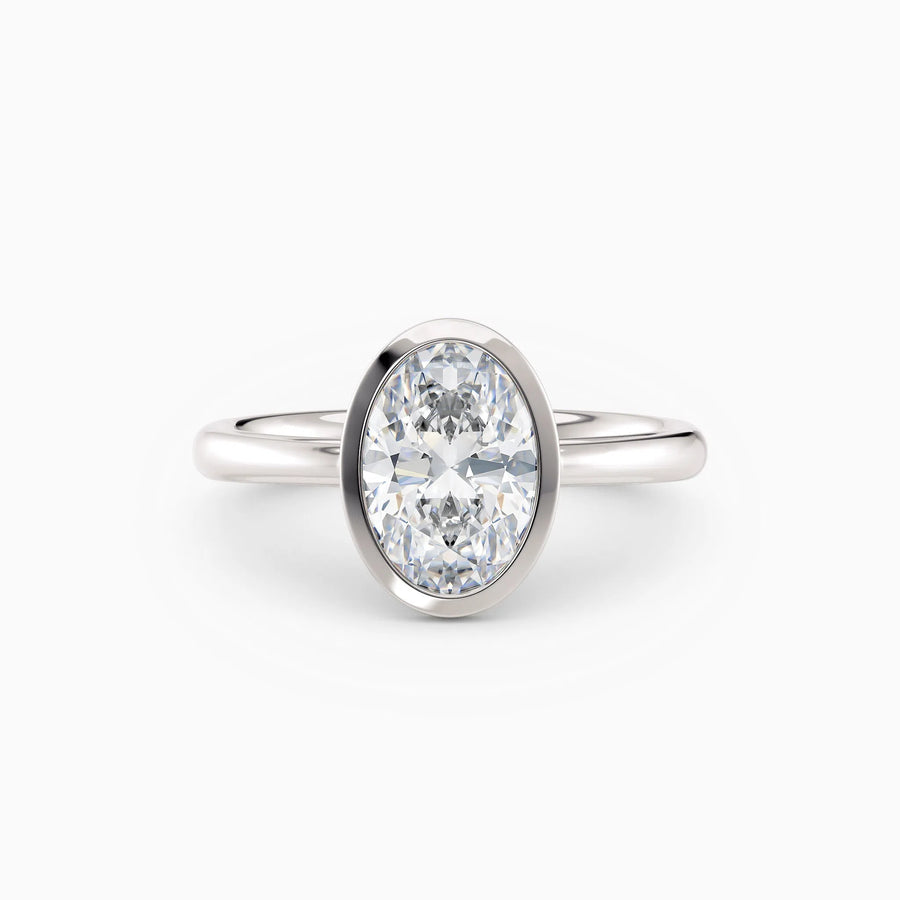 Winnie | Cathedral Oval Bezel Engagement Ring