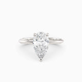Abby | Pear Solitaire Tapered Band Engagement Ring