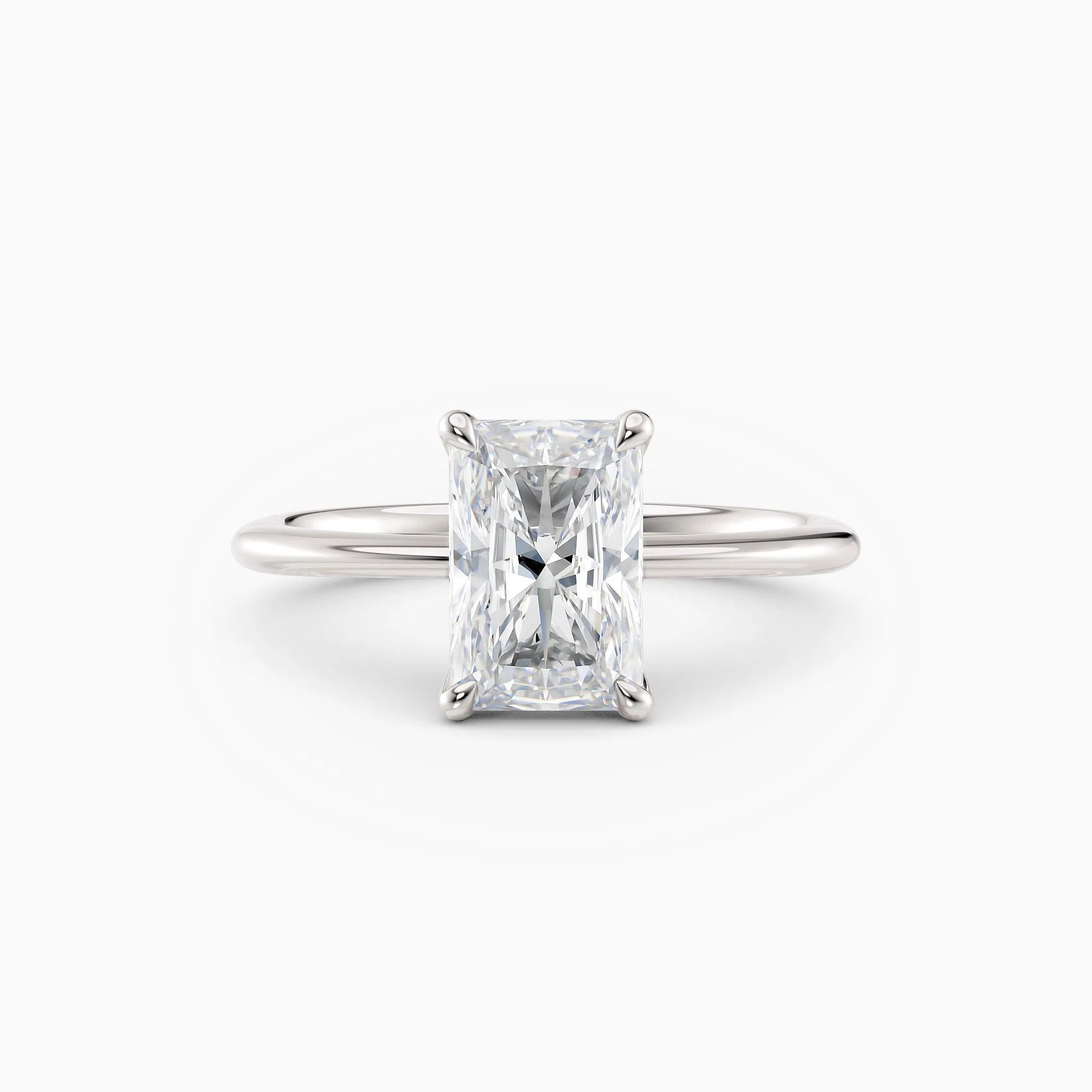 Lolo | Thin Radiant Cut Solitaire Engagement Ring