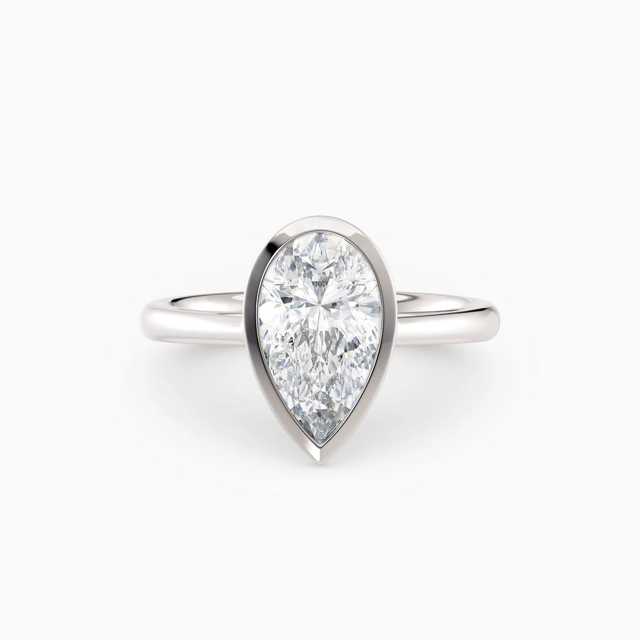 Winnie | Cathedral Pear Bezel Engagement Ring