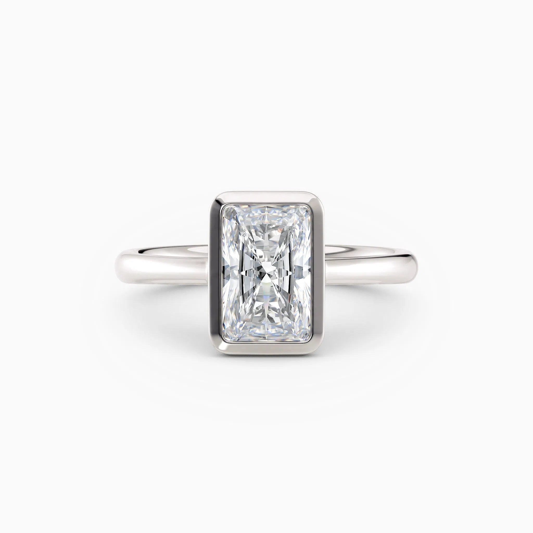 Winnie | Cathedral Radiant Bezel Engagement Ring