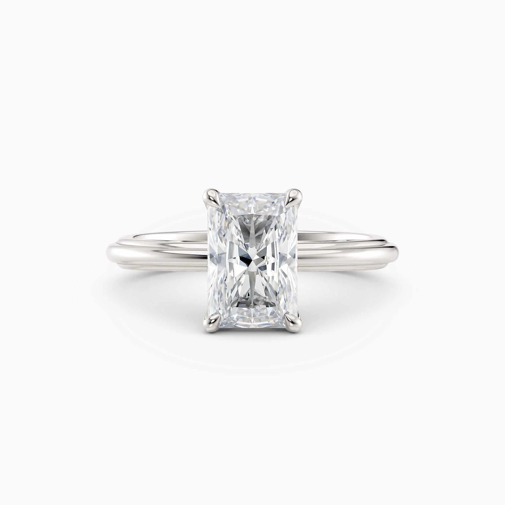 Abby | Radiant Solitaire Tapered Band Engagement Ring
