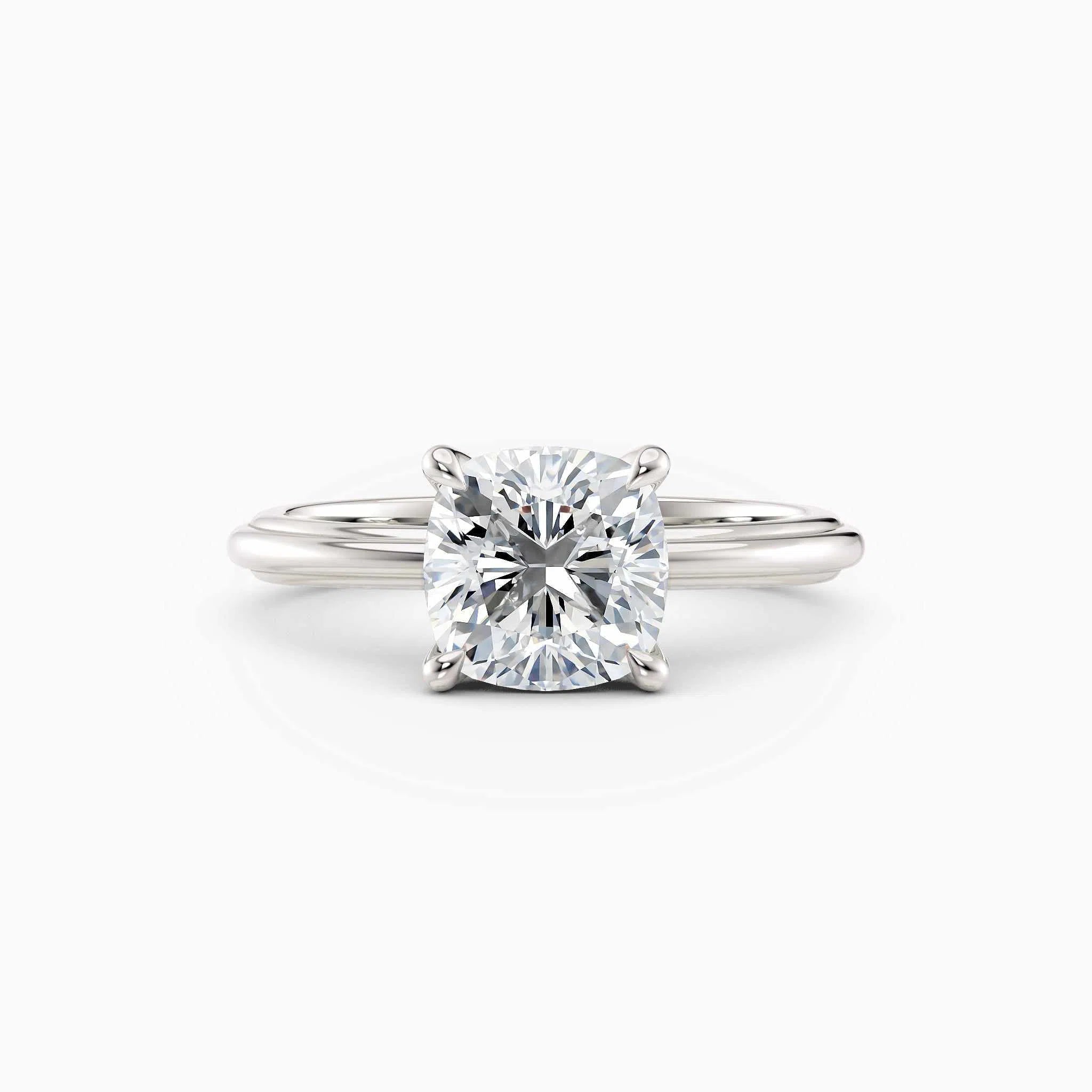 Abby | Cushion Solitaire Tapered Band Engagement Ring