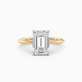 Abby | Emerald Solitaire Tapered Band Engagement Ring