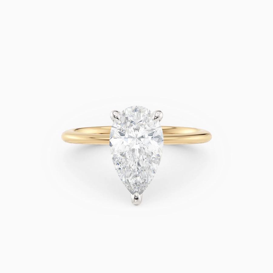 Lolo | Thin Pear Cut Solitaire Engagement Ring